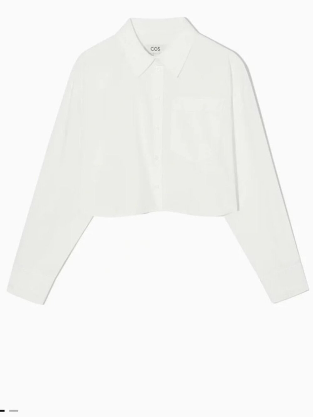 Cos White Cropped Cotton Poplin shirt size 6